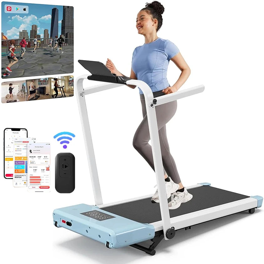 Hot Walking Pad Treadmill with 9% Incline Under-Desk for Home/Office 37.4inch Belt LCD Display Portable Foldable Safety Armrest - GilloServ
