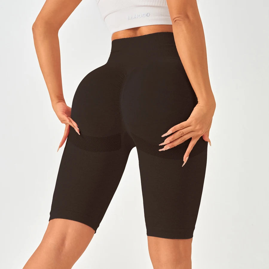 Women Sports Leggings Sportswear Seamless Yoga Shorts w/Tummy Control - GilloServ