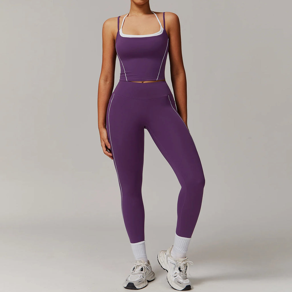 Women's Tracksuit 2PCS Fitness Suit Yoga Sets Sportswear - GilloServ