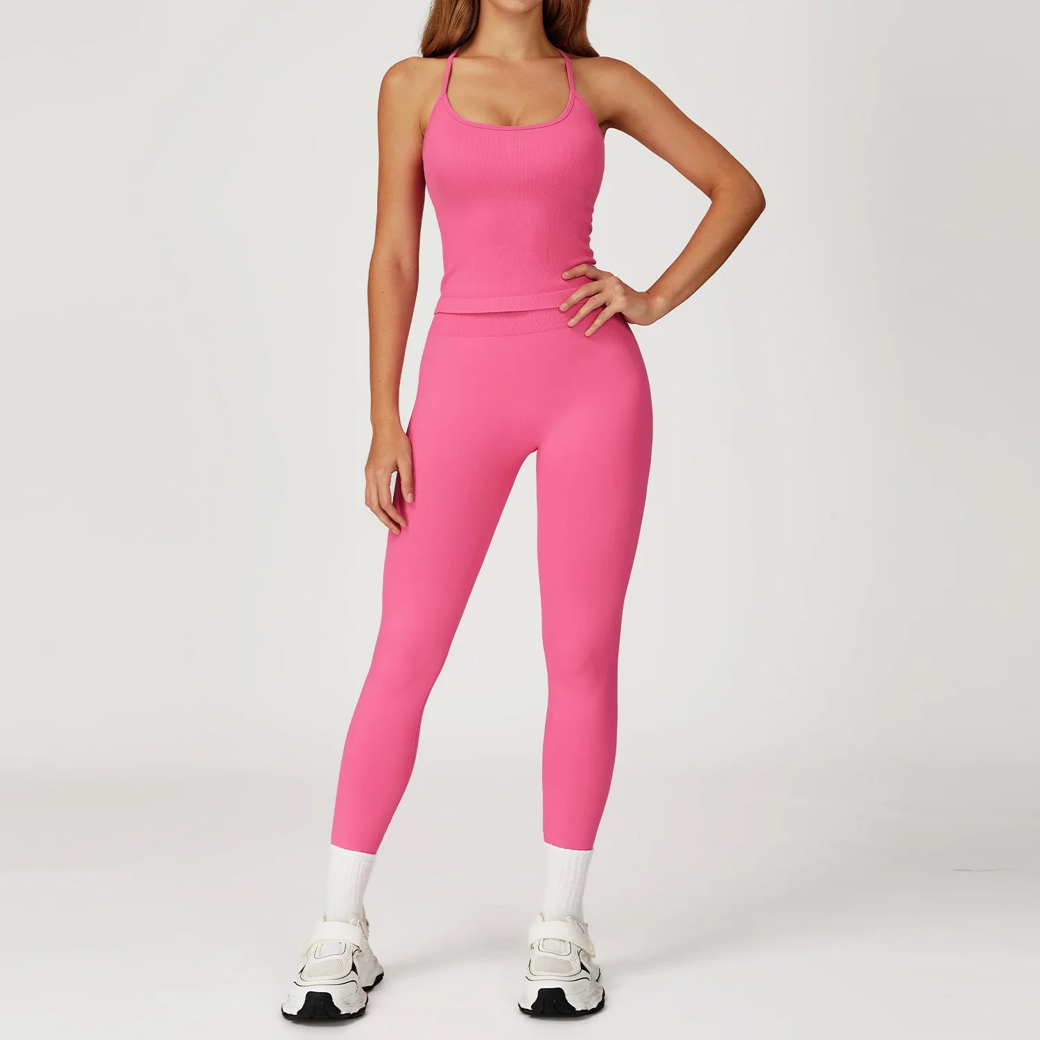 Seamless 2 Piece Yoga Set Women Gym Tracksuit/Workout/Running - GilloServ