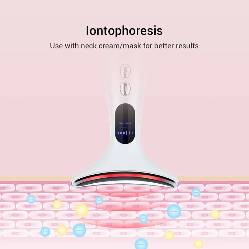 Neck Face Beauty Massager Device/ LED Therapy Skin Tighten Reduce Double Chin Wrinkle/Skin Care - GilloServ