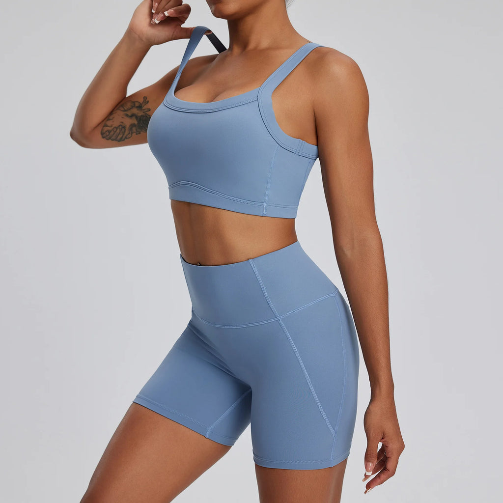 Best 2PCS Yoga Suit Gym Set Women Clothes Running Tracksuit Clothing - GilloServ
