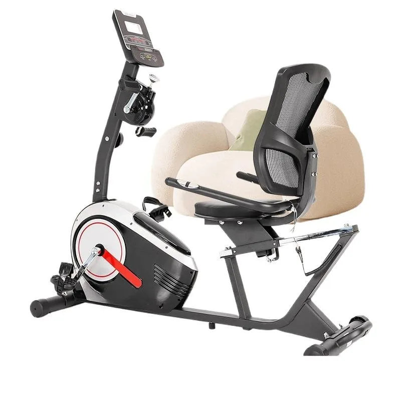 Horizontal exercise bike household spinning bicycle indoor silent elderly upper and lower limbs dual-purpose electric - GilloServ