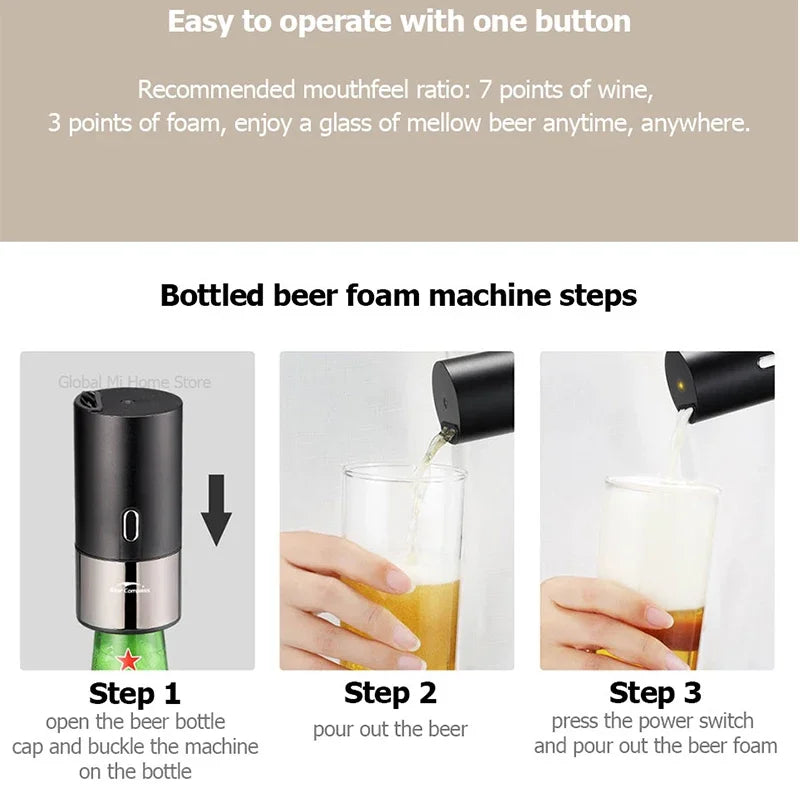 Automatic Beer Foamer Washable Beer Foam Machine Barware - GilloServ