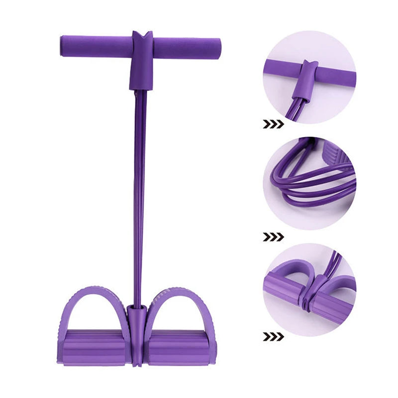 4 Tube Fitness Resistance Bands Latex Pedal Exercise - GilloServ