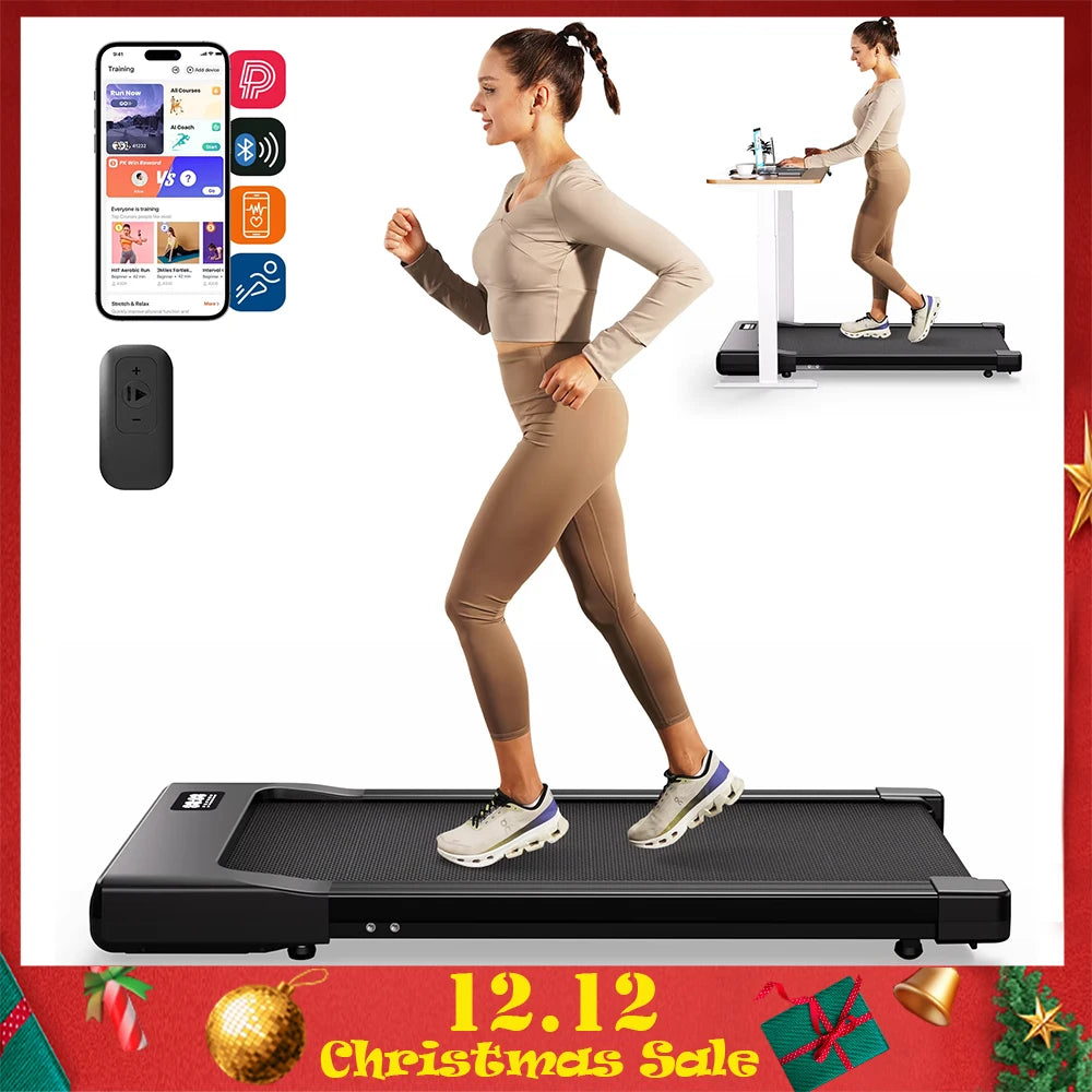 Walking Pad Under Desk Treadmill 2 in 1 Portable Treadmill with Remote Control LED Display 2.5HP Walkingpad for Home&Office - GilloServ