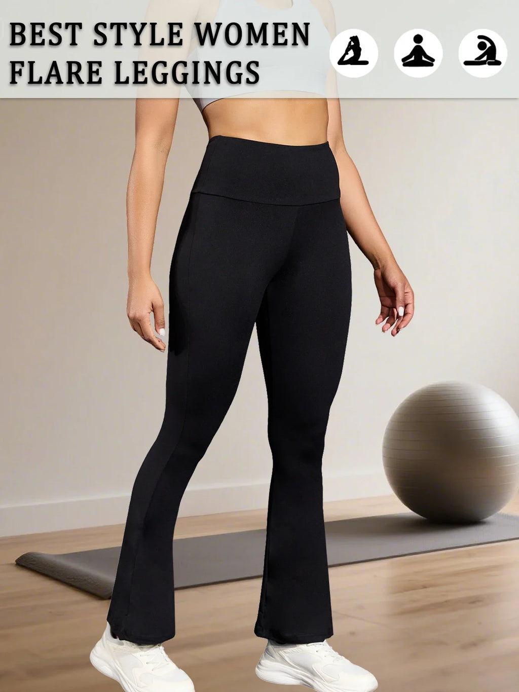 Women's Super Soft Flare Pants High Waisted Tummy Control Workout - GilloServ
