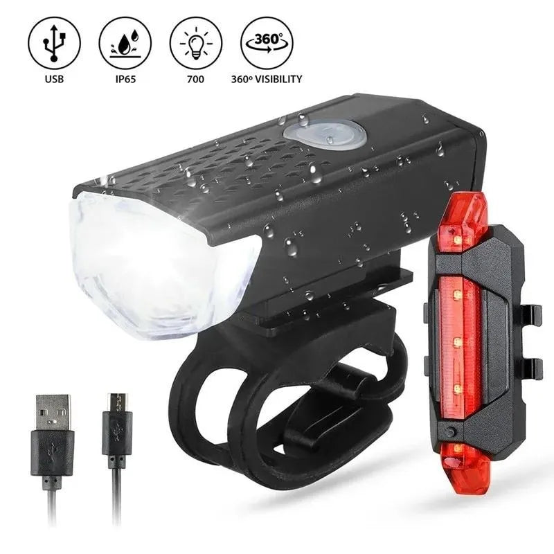 Bicycle headlight IPX6 waterproof cycling bike light USB rechargeable mini portable torch night light illumination light - GilloServ