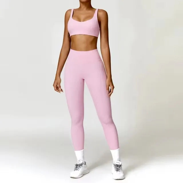 Yoga Set 2PCS Sportswear Workout Clothes Athletic Gym Wear - GilloServ