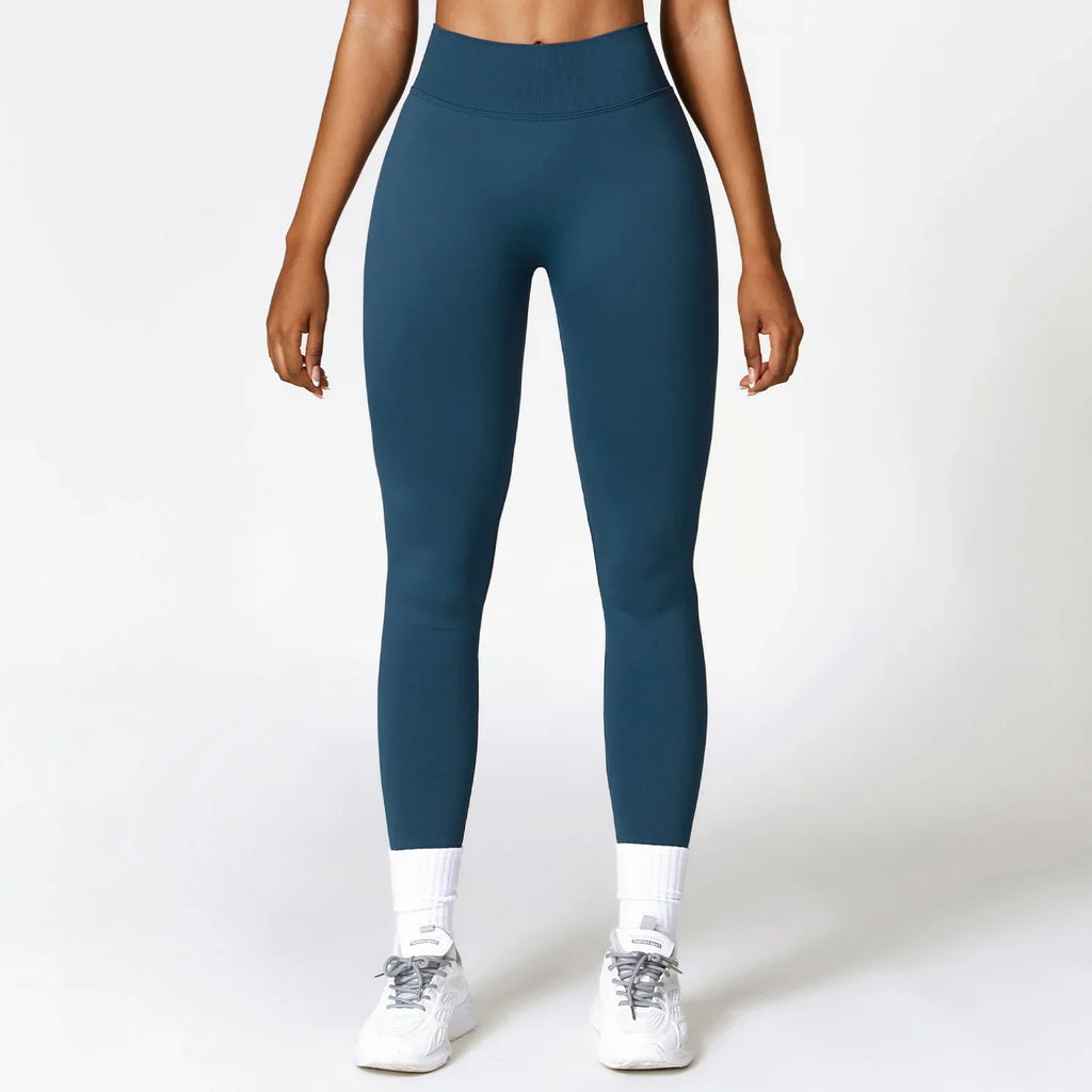 Women's V Back Sports Leggings Athletic Fitness Gym Yoga Pants Tights Scrunch Control Running Exercise Workout Leggins - GilloServ