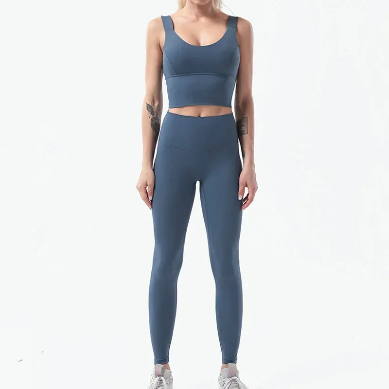 Naked-Feel Yoga Set Yoga Leggings Set Women Fitness Suit - GilloServ