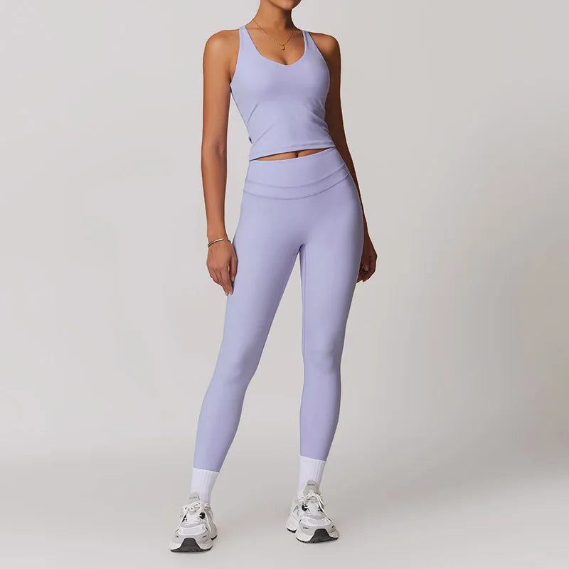 Yoga Sets Sports 2 Piece Women Plus Size Gym Clothes Seamless Fitness - GilloServ