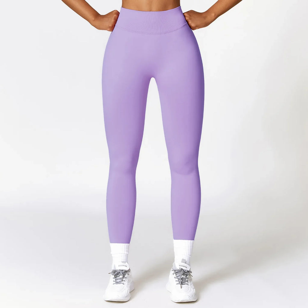 Women's V Back Sports Leggings Athletic Fitness Gym Yoga Pants Tights Scrunch Control Running Exercise Workout Leggins - GilloServ