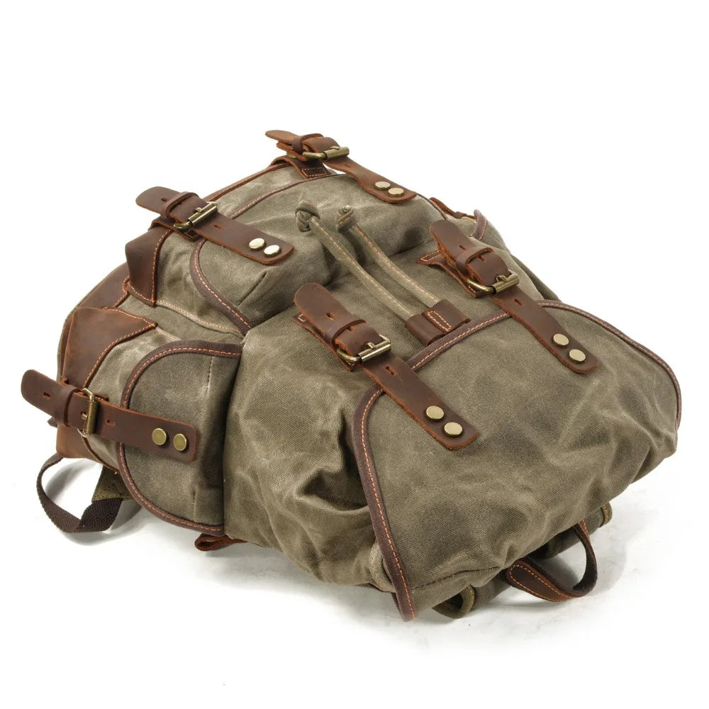 Vintage Canvas Backpacks for Men Laptop Daypacks Waterproof Rucksacks - GilloServ
