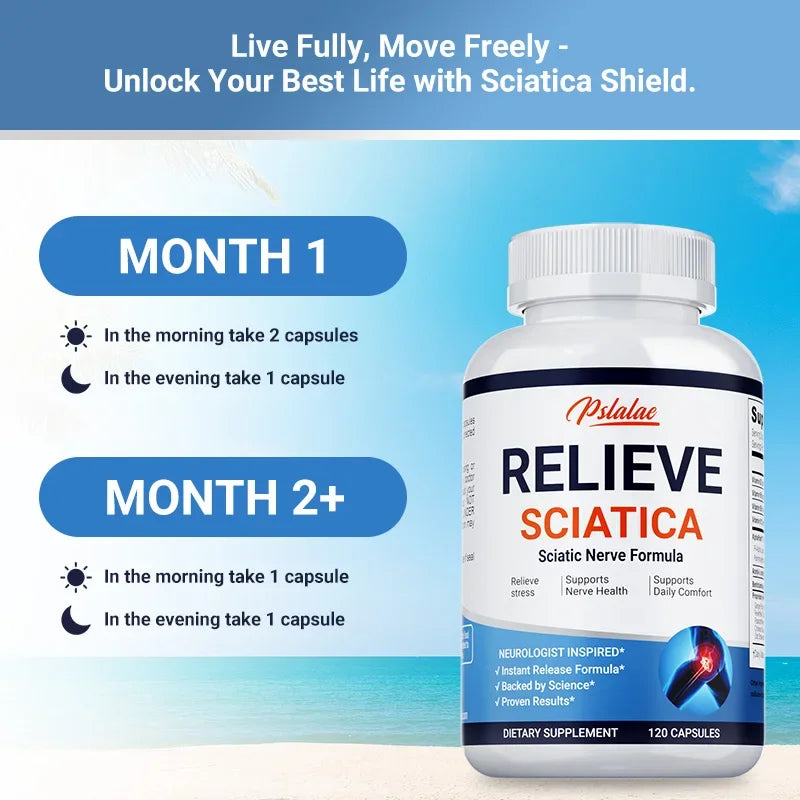 Relieve Sciatica - Relieve Pain, Improve Flexibility, Support Nerve and Joint Health, Relax Muscles - GilloServ