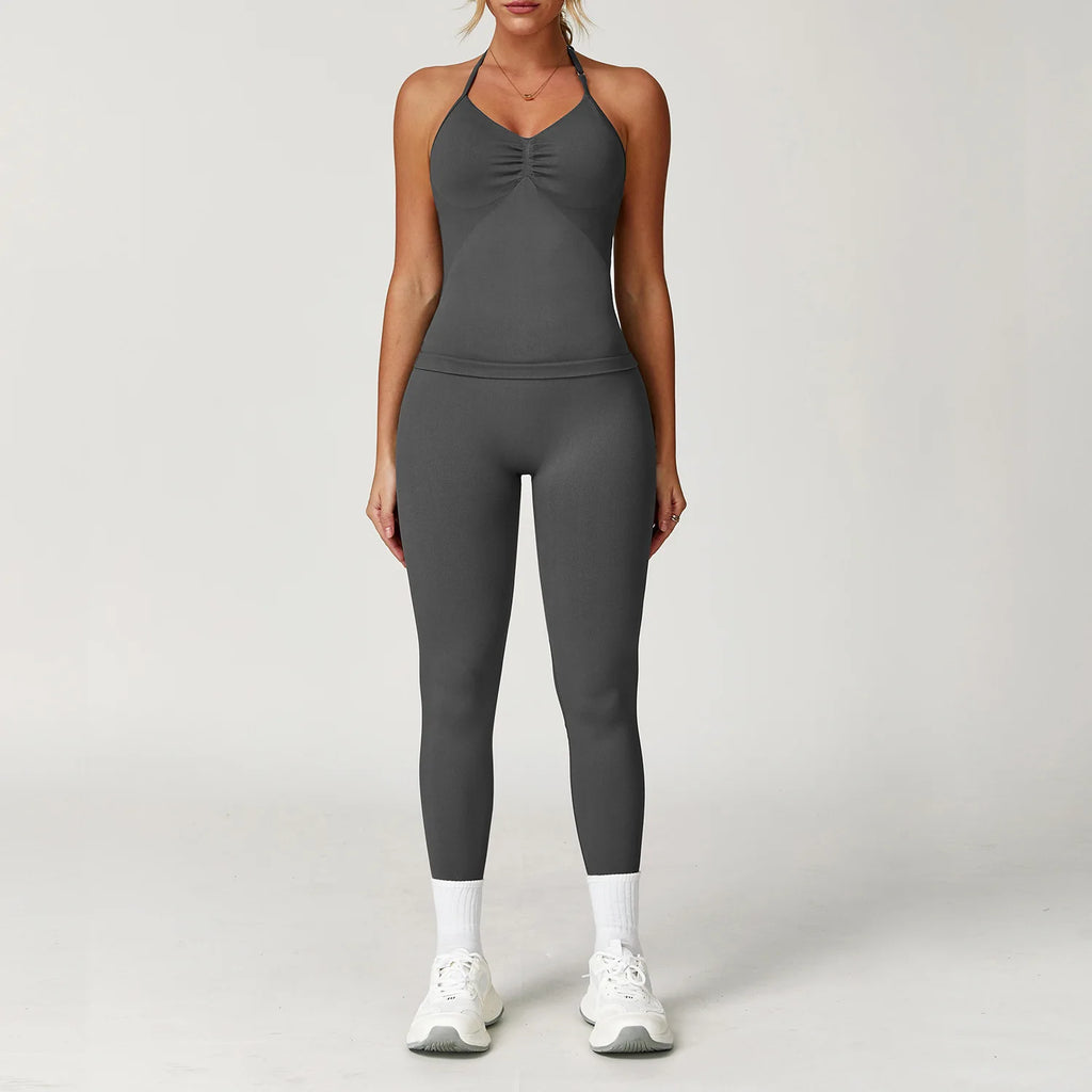 Yoga Set Women's Tracksuit 2 Pieces Workout Sportswear Gym Clothing - GilloServ