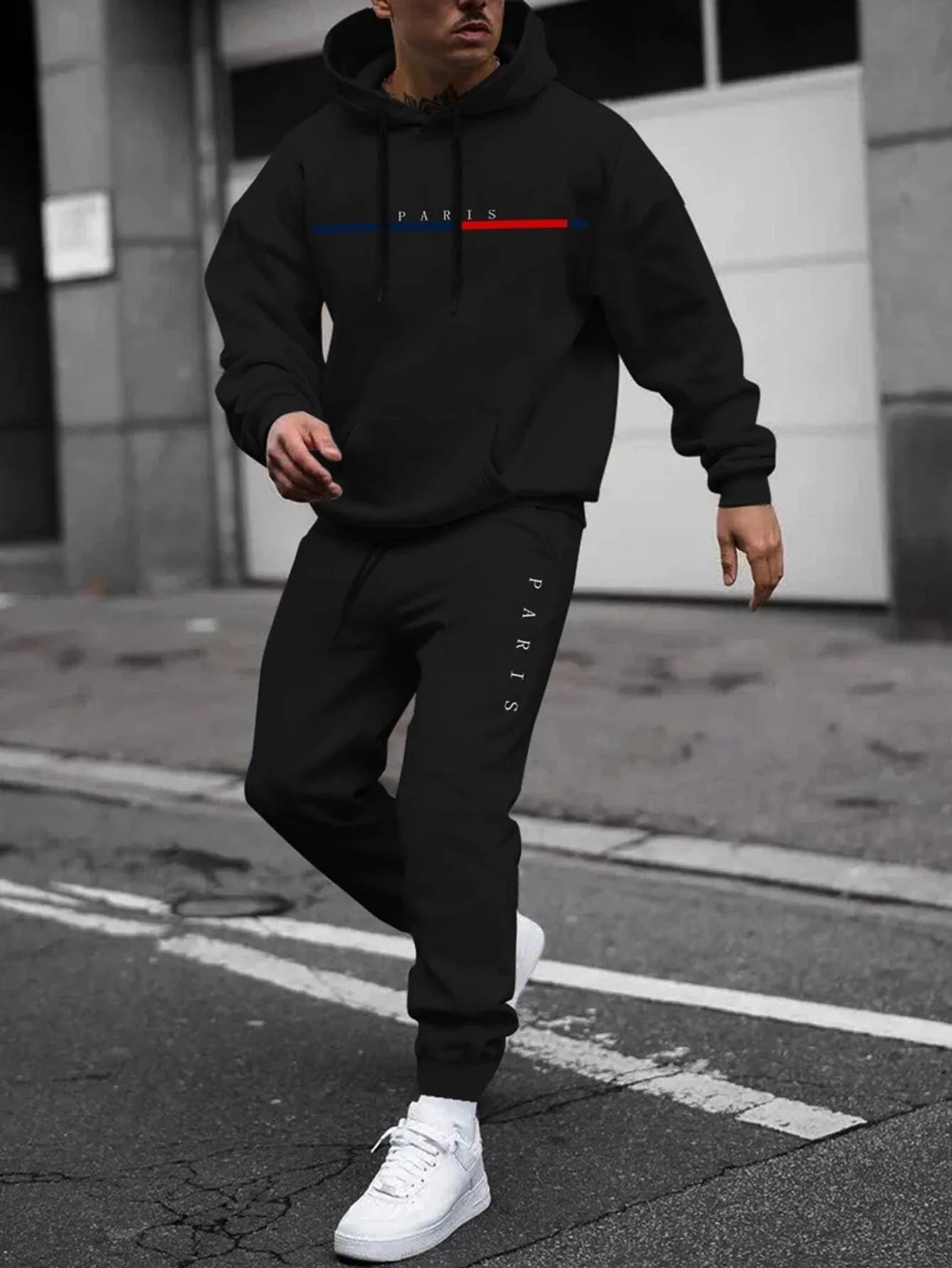 Tracksuit Sets Men's Casual Fleece Warm Hoodies Pants 2PCS Mens Long Sleeve Sport Suit Male Pullover Hoodies Sports Clothing - GilloServ