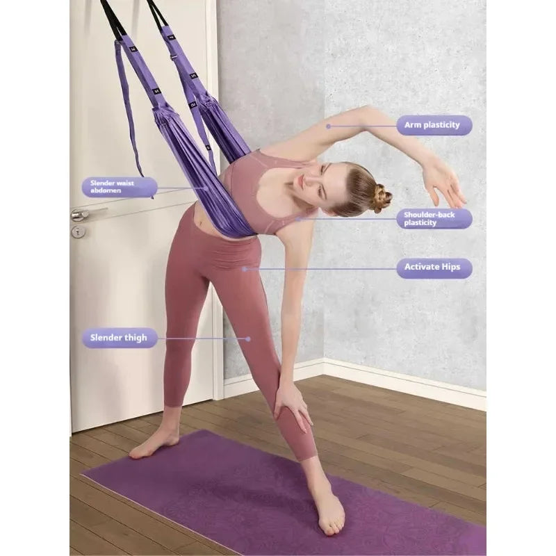 Yoga Aerial Silk Set Woman Hammock Back Legs Stretching Swing Pilates - GilloServ