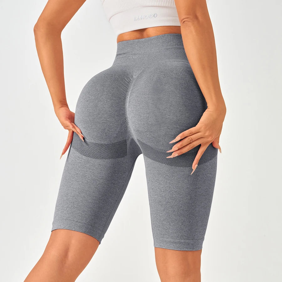 Women Sports Leggings Sportswear Seamless Yoga Shorts w/Tummy Control - GilloServ
