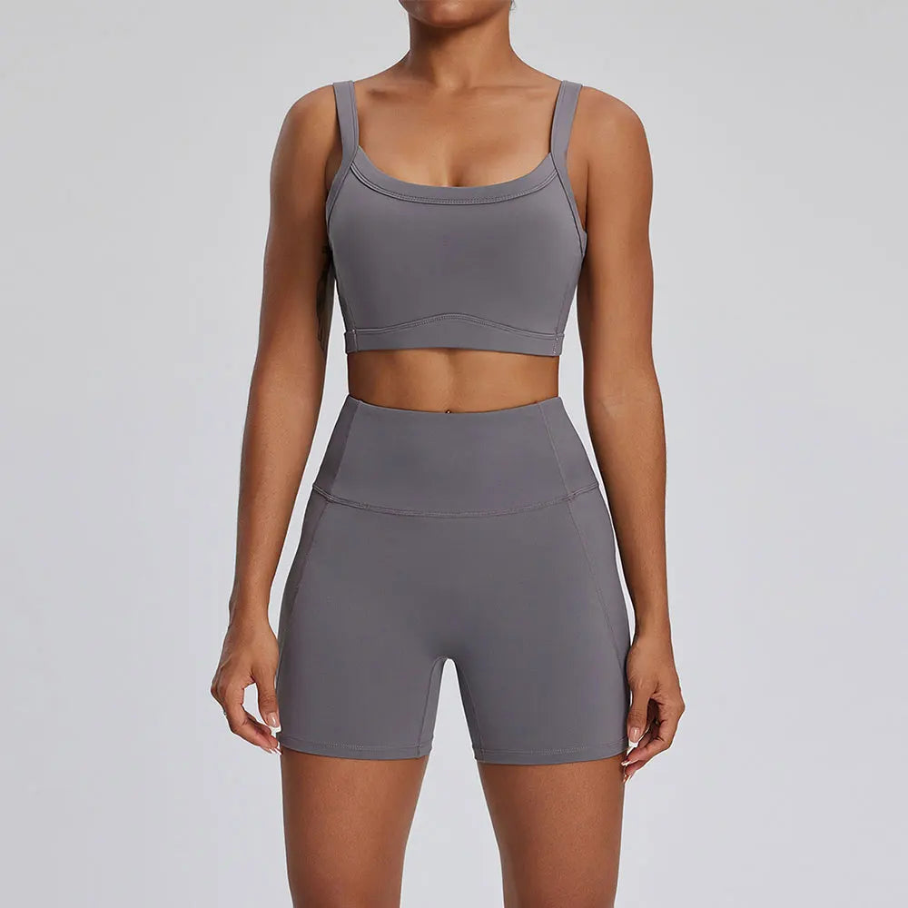 Best 2PCS Yoga Suit Gym Set Women Clothes Running Tracksuit Clothing - GilloServ