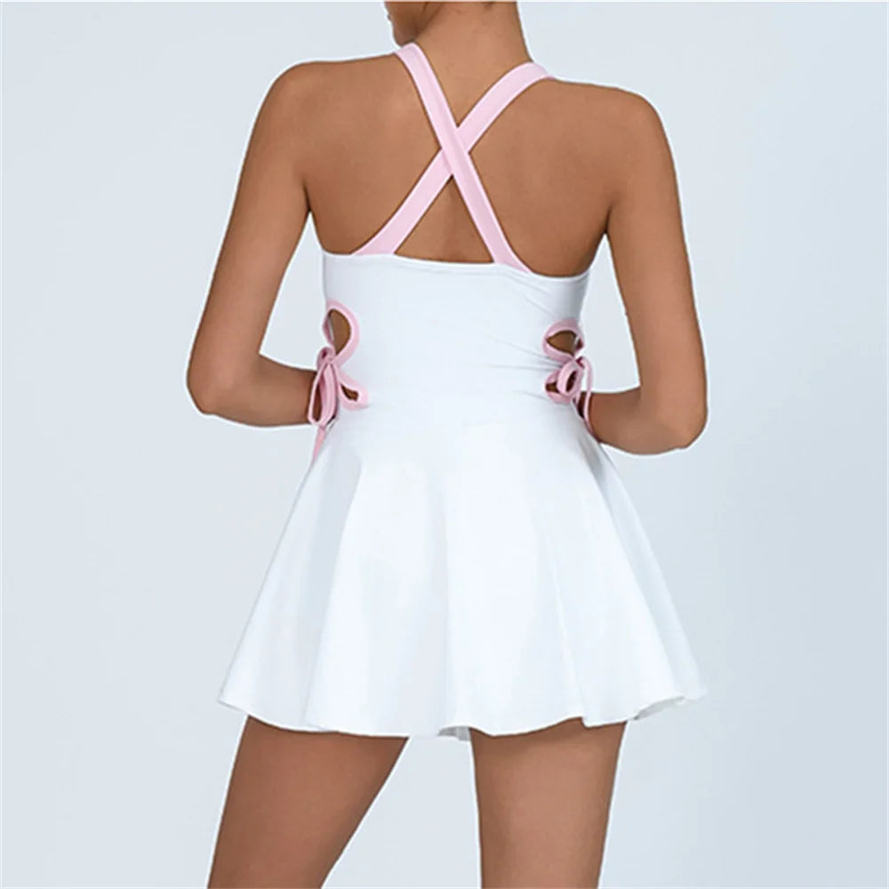 2025 Pad Women Tennis Yoga Set One-Pieces Dress Sports Golf Badminton Skorts Anti Shorts Tracksuits Active Wear XP61 - GilloServ