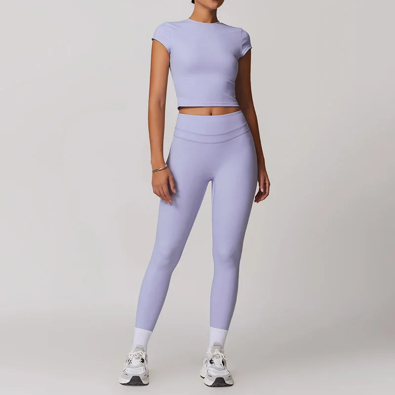 Yoga Sets Sports 2 Piece Women Plus Size Gym Clothes Seamless Fitness - GilloServ