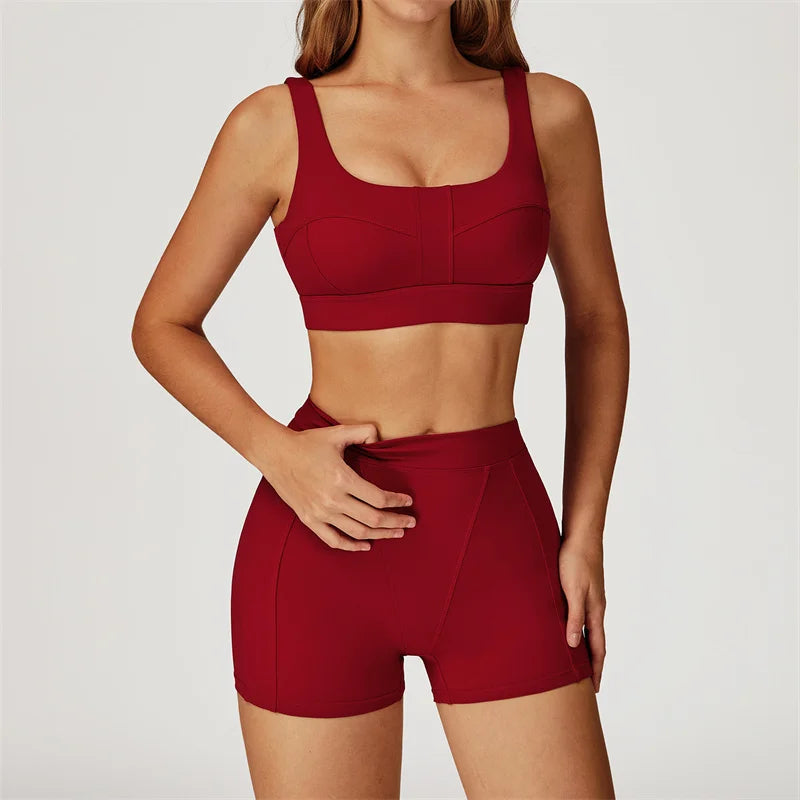 Yoga Shorts Sets Women's Tracksuit Sports Bras Fitness Sportswear - GilloServ