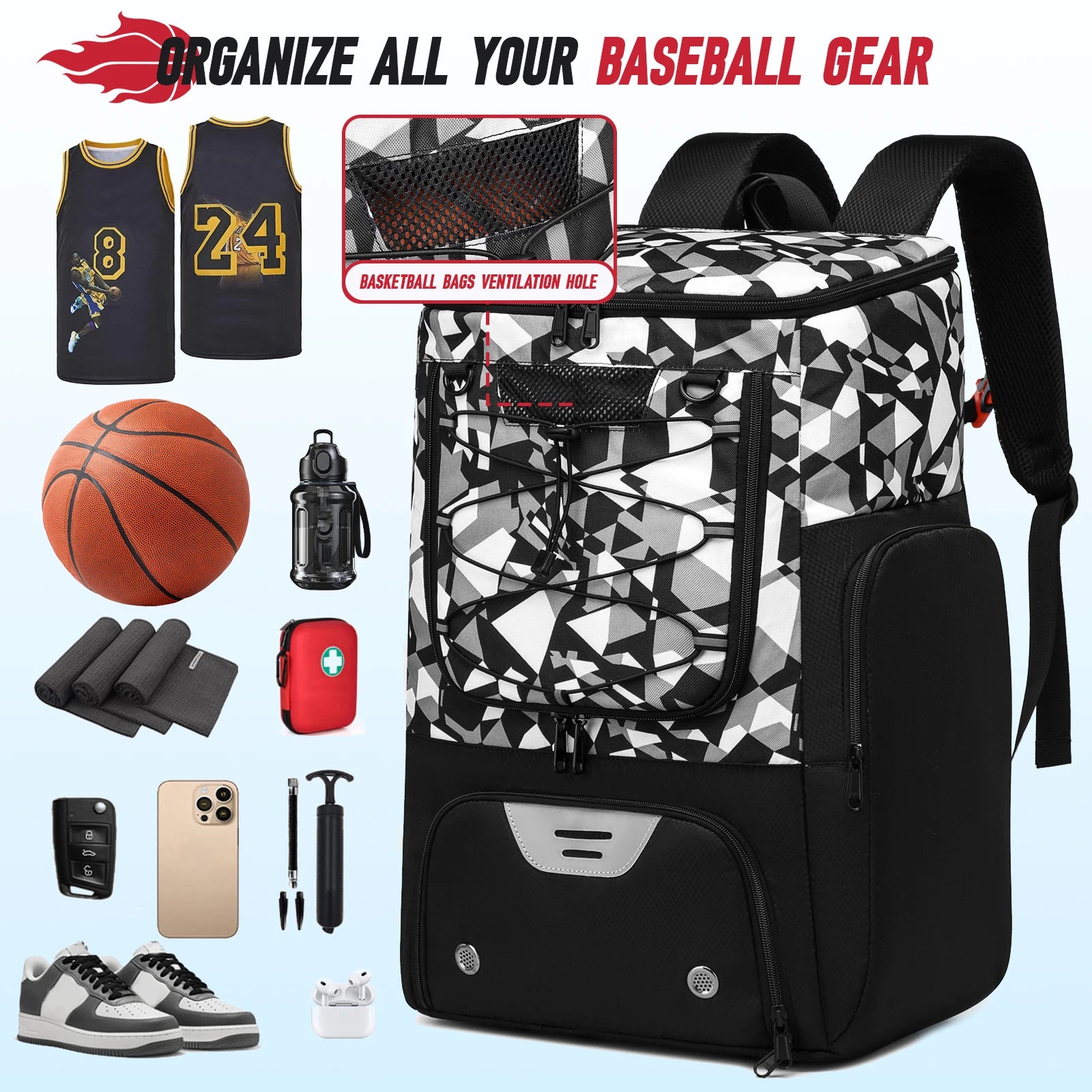 Sports Training Equipment & Shoes Compartment Gym Backpack - GilloServ