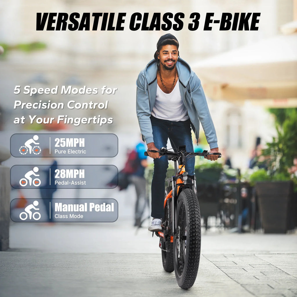 BEST PROF M26-2 Adult Electric Bicycle,250W Motor Electric bike, 8V 13AH Battery City E-bike, 26 Inch Fat Tire - GilloServ