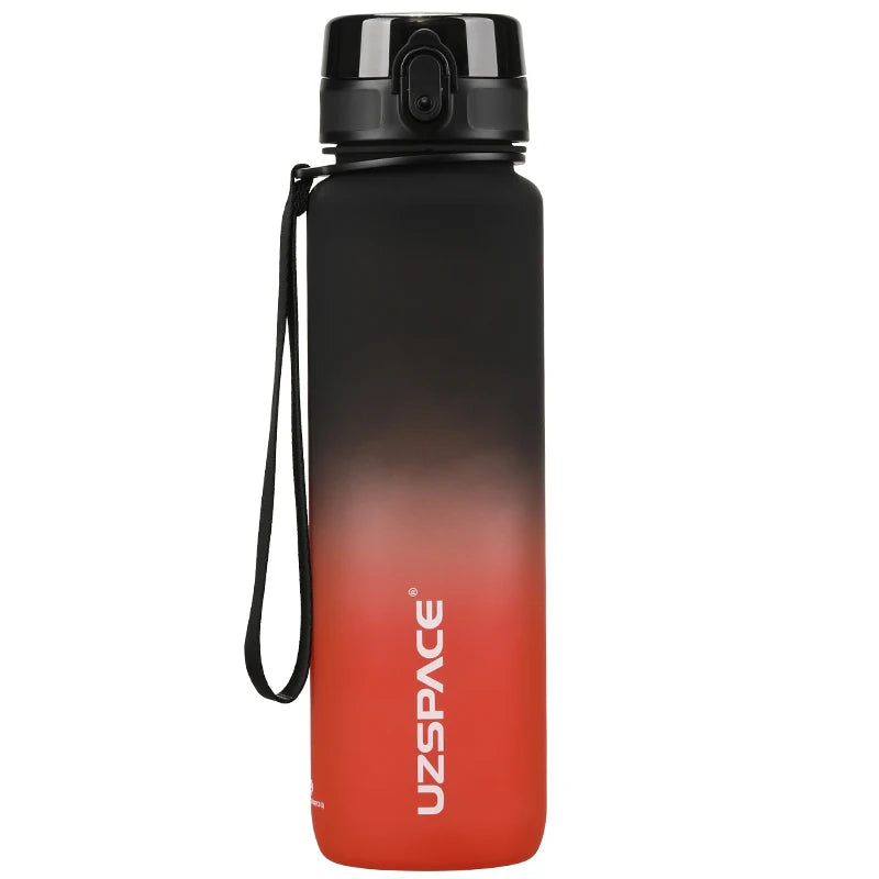 1L Sports Water Bottle With Time Marker, Leakproof - GilloServ