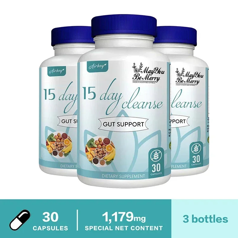 Gut and Colon Cleanse & Detox for Weight Loss-15 Day Quick Cleanser - Capsules Supplement to Flush Toxins&Boost Energy for Adult - GilloServ
