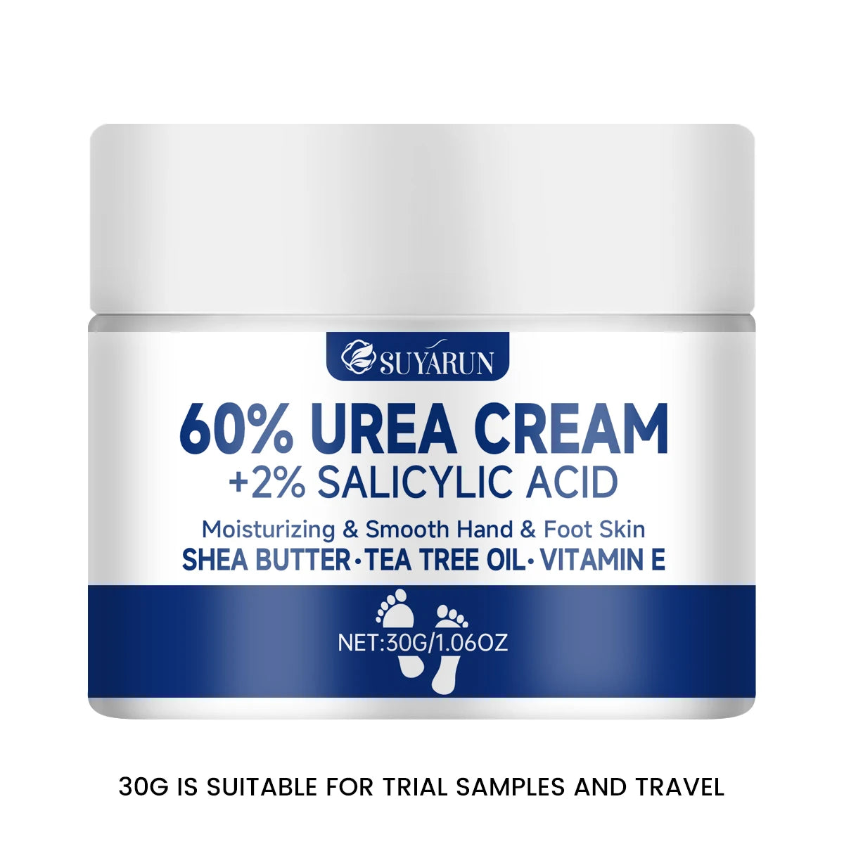 60% Urea Foot Cream for Cracked Heels & Dry Skin - Intensive Moisturizing Treatment, Callus Remover, Diabetic Foot Care. - GilloServ