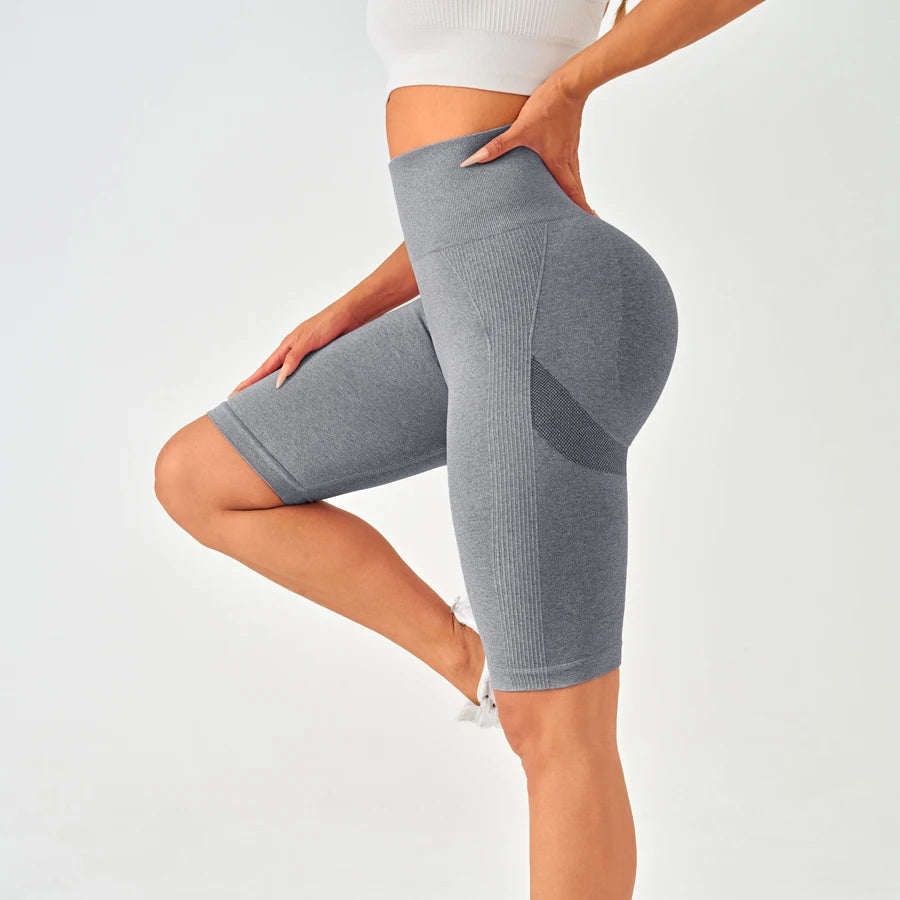 Women Sports Leggings Sportswear Seamless Yoga Shorts w/Tummy Control - GilloServ
