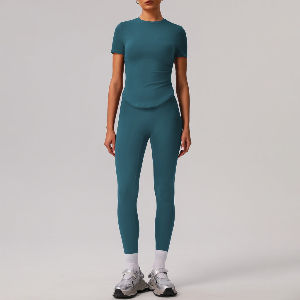 Solid color tight yoga suit quick drying fitness suit outdoor - GilloServ