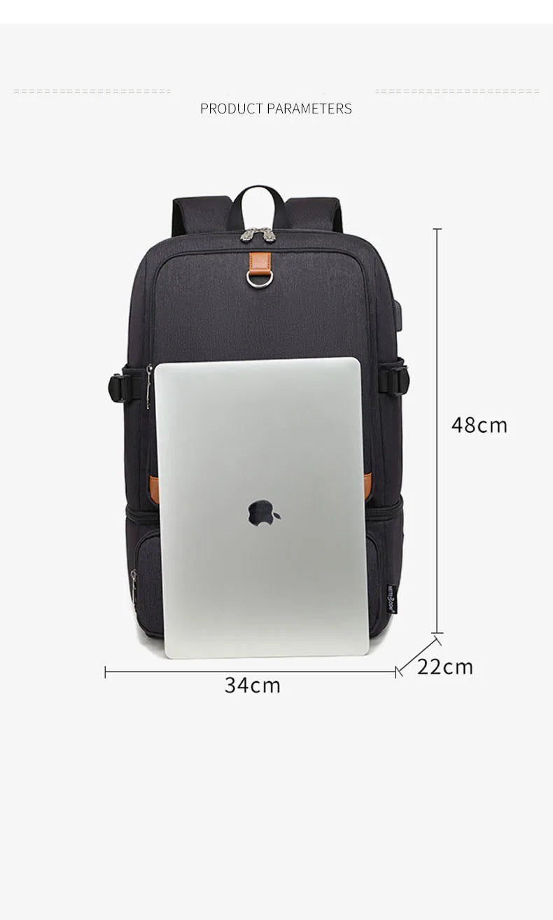 Fashion Black Laptop Backpack Compartment USB Thermal/ Waterproof/Outdoor Backpacks Cooler Bags Outdoor Hiking - GilloServ