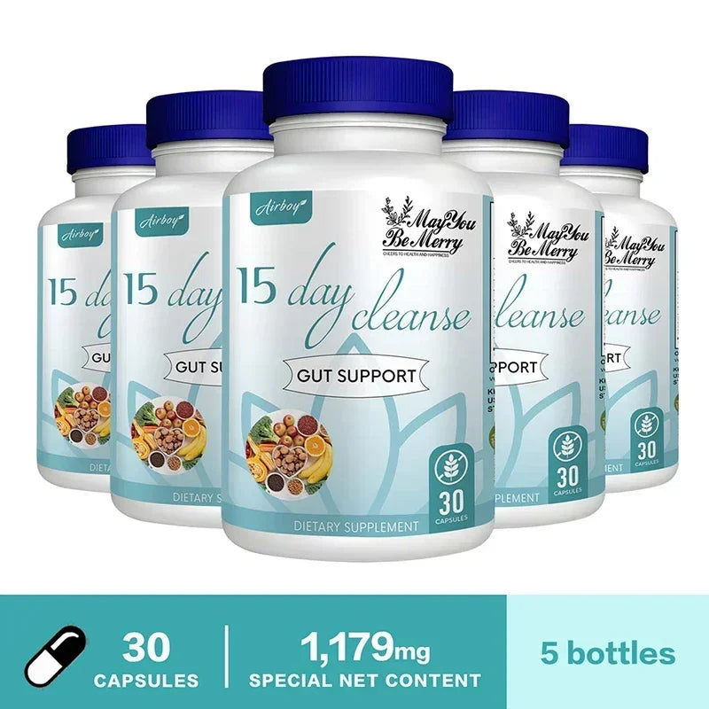 Gut and Colon Cleanse & Detox for Weight Loss-15 Day Quick Cleanser - Capsules Supplement to Flush Toxins&Boost Energy for Adult - GilloServ