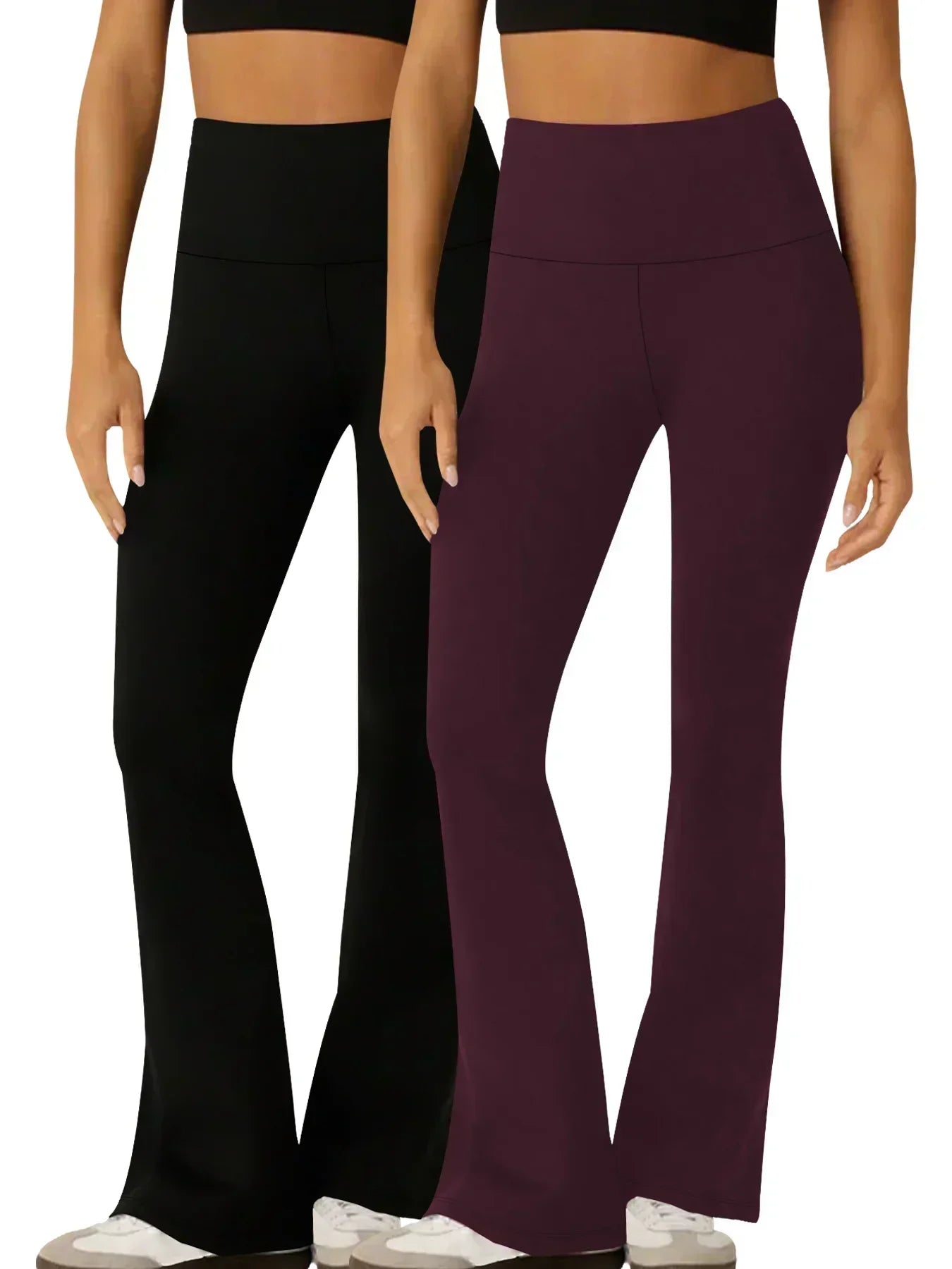 Women's Super Soft Flare Pants High Waisted Tummy Control Workout - GilloServ