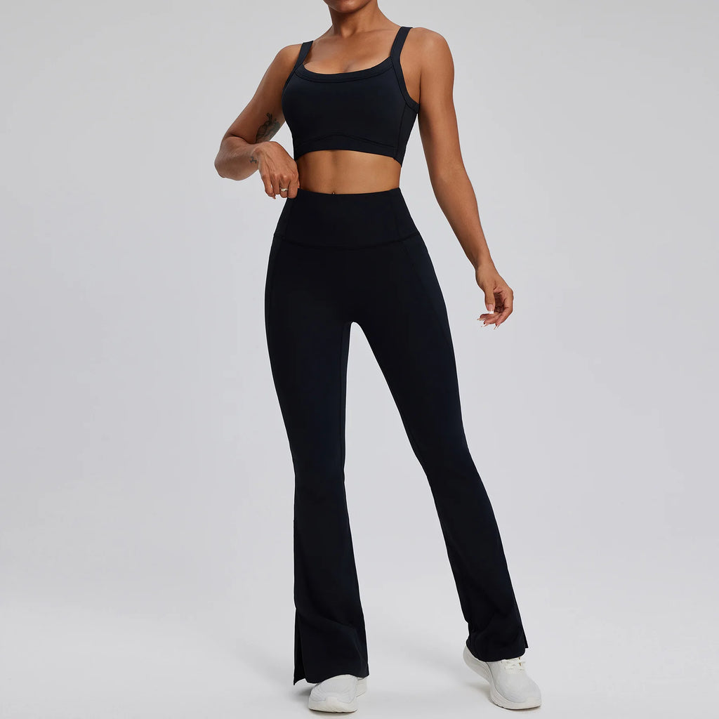Best 2PCS Yoga Suit Gym Set Women Clothes Running Tracksuit Clothing - GilloServ