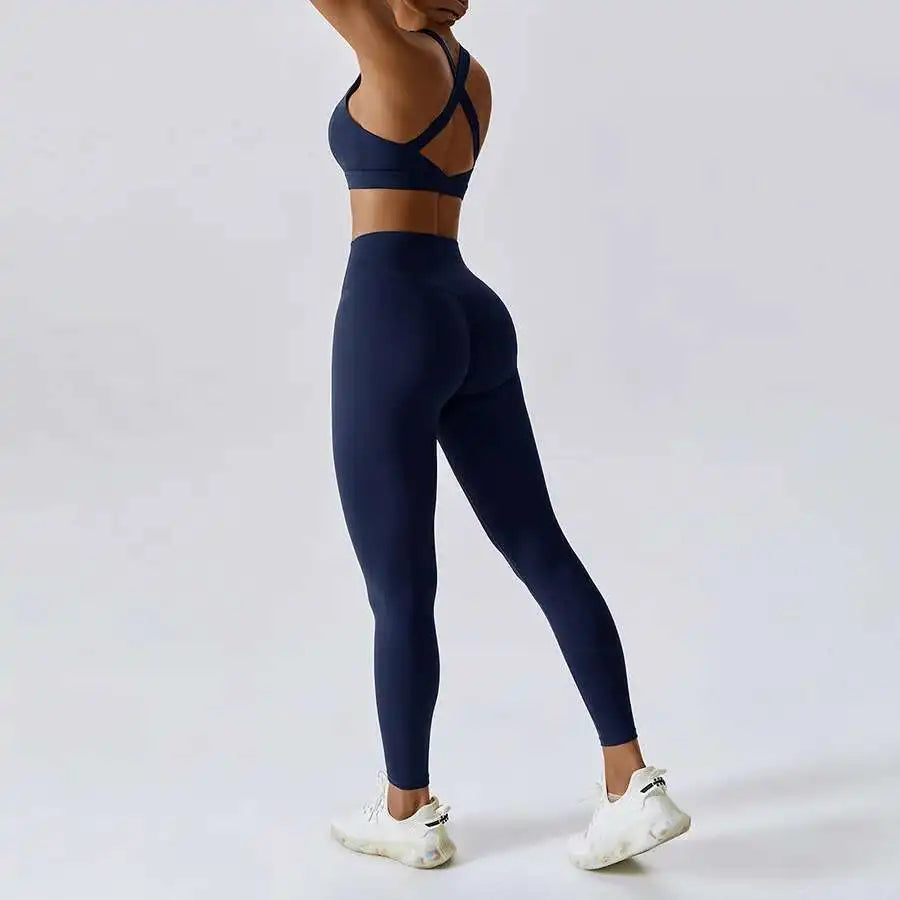 Yoga Set 2 PCS Women Tracksuits Workout Sportswear Gym Fitness - GilloServ
