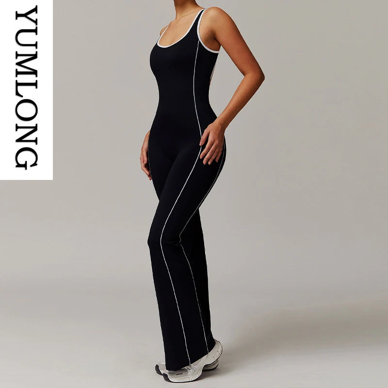 Women Backless Yoga Jumpsuit Sleeveless - GilloServ