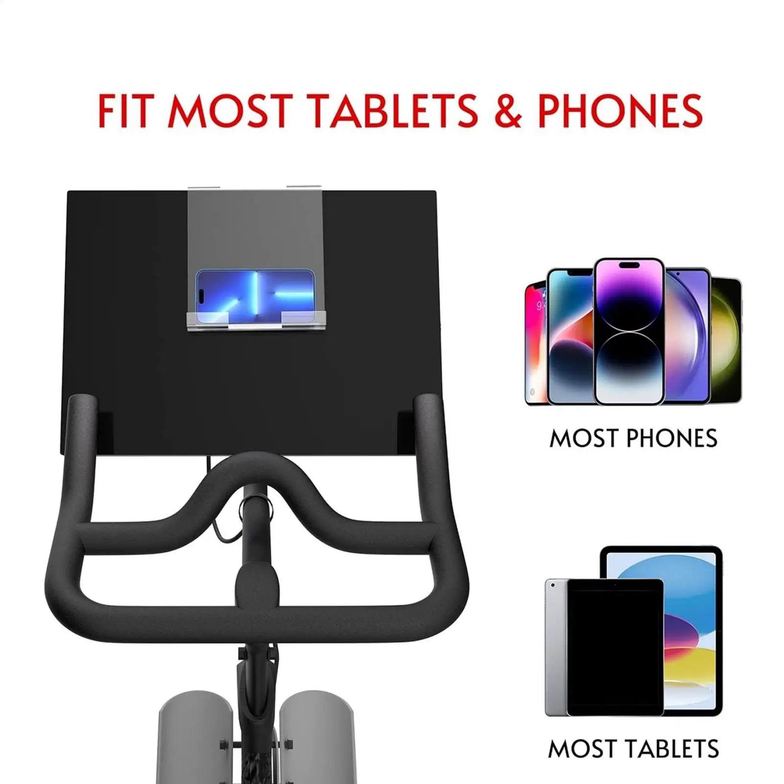 Book Holder for Treadmill Clear Acrylic Exercise Bike Phone Stand Home Fitness Accessory Gym Workouts Tablet Bracket for Bike - GilloServ