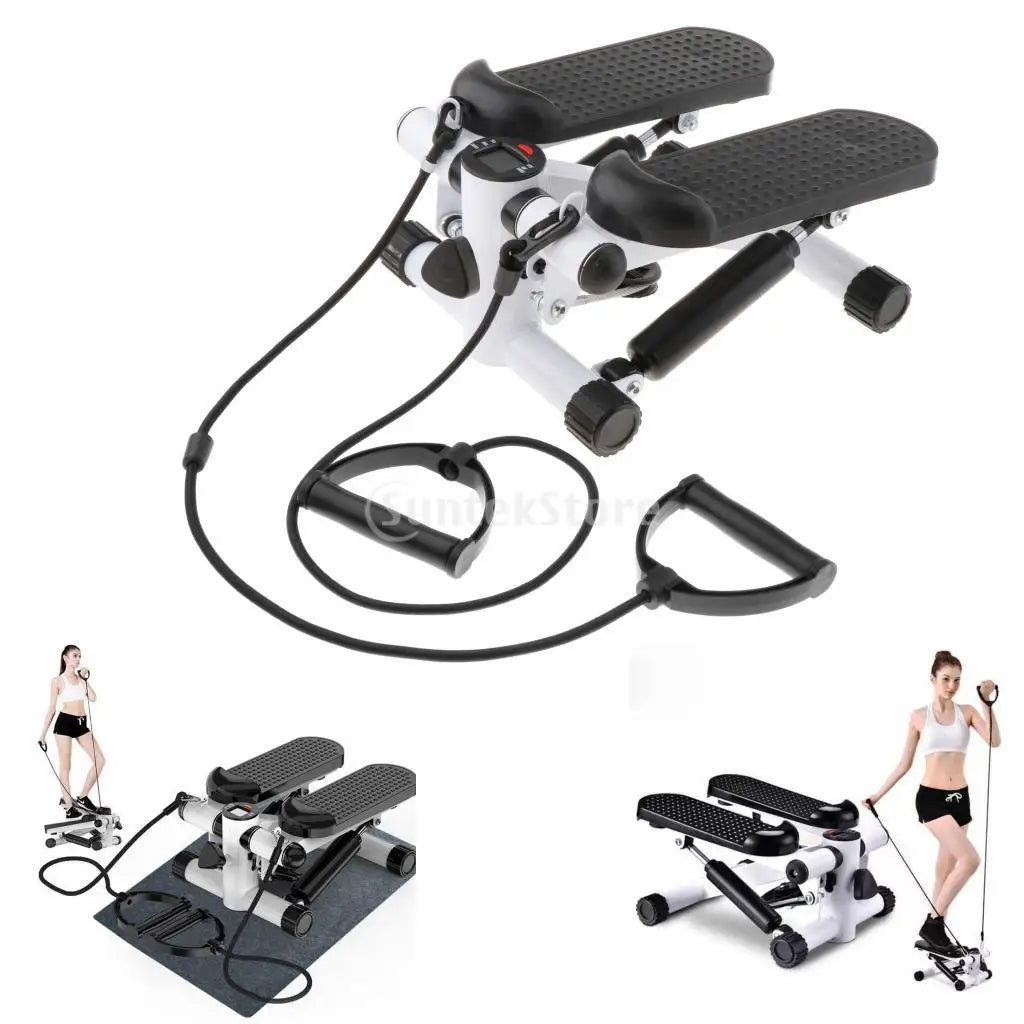Bicycle Foldable Pedal Stepper Fitness Machine Slimming Treadmill Workout Step Aerobics Home Gym Mini Stepper Exercise Equipment - GilloServ