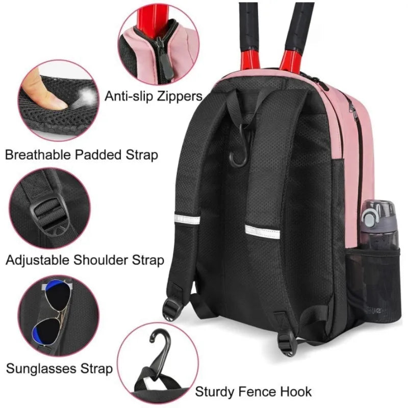 Professional Racquet Backpack - Tour-Grade Tennis Bag - GilloServ