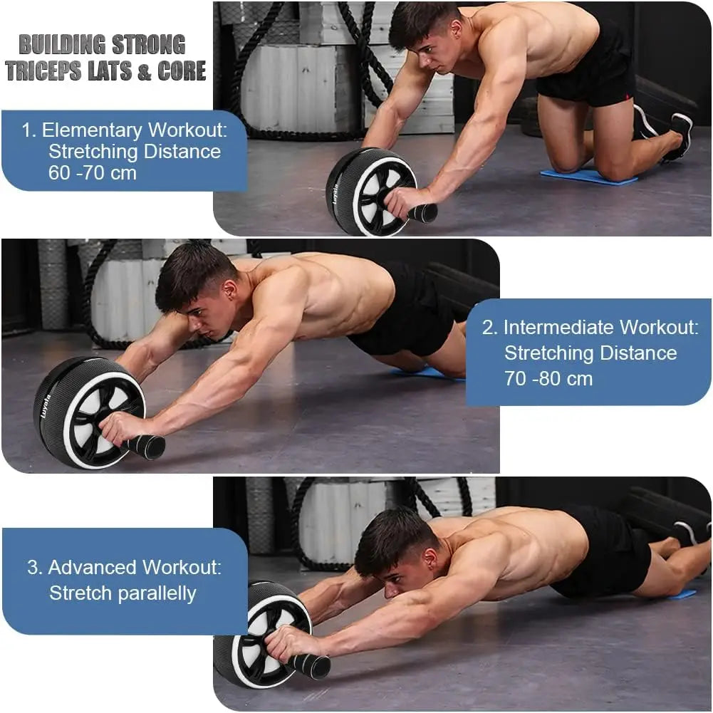 Ab Roller Wheel 10-In-1 Ab Exercise Wheels Kit// With Resistance Bands Knee Mat Jump Rope Push-Up Bar Home Gym Equipment for Men W - GilloServ