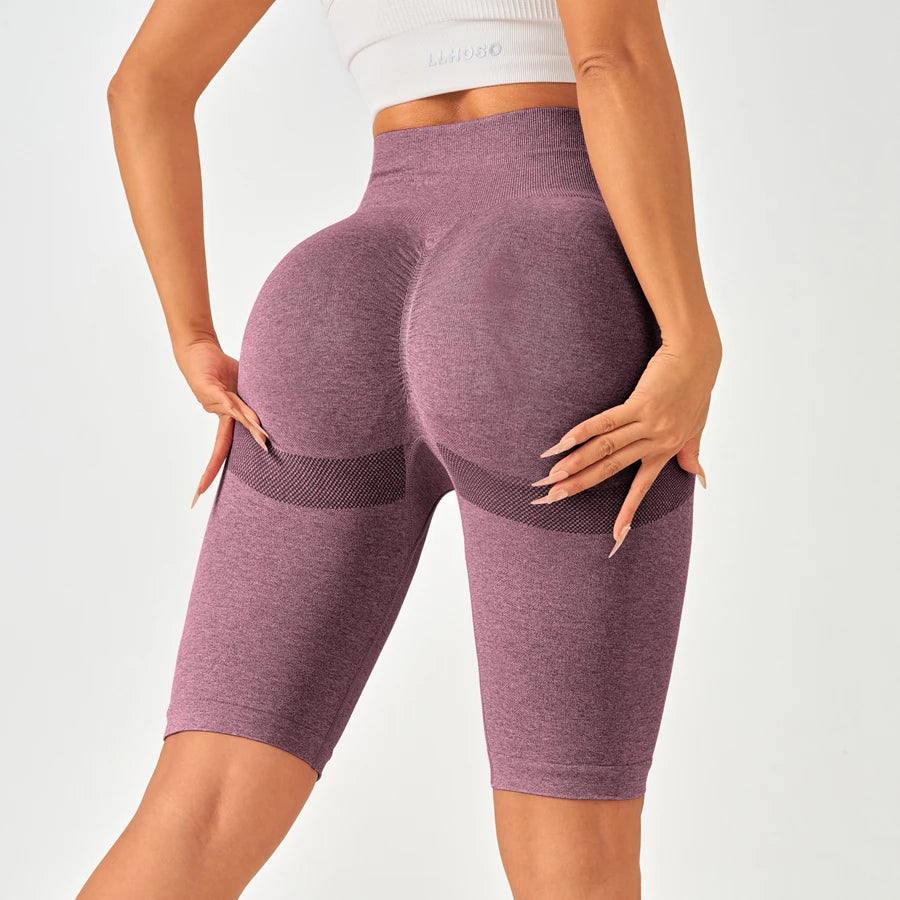 Women Sports Leggings Sportswear Seamless Yoga Shorts w/Tummy Control - GilloServ