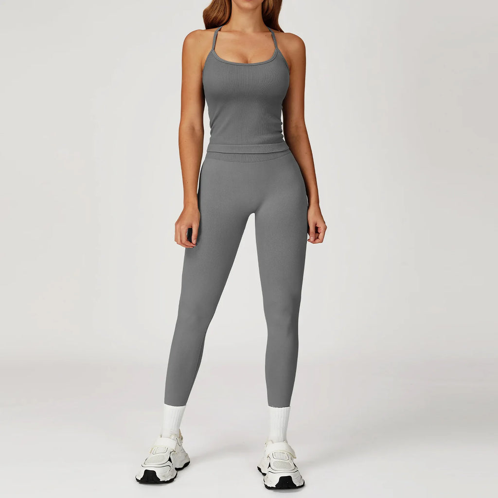 Seamless 2 Piece Yoga Set Women Gym Tracksuit/Workout/Running - GilloServ