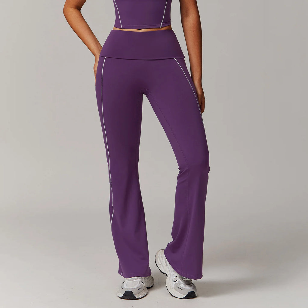 Fitness Bell-bottoms Women Sport Leggings High Waist Wide Leg - GilloServ