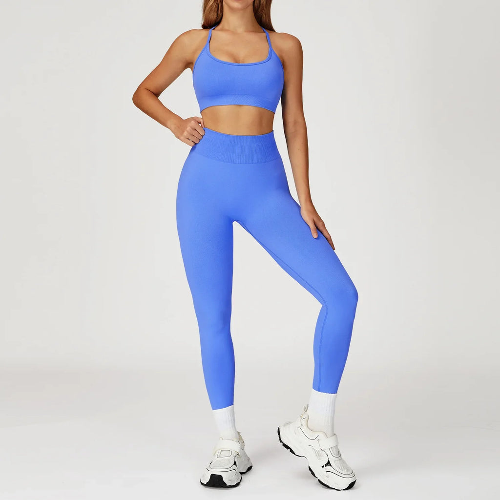 Seamless 2 Piece Yoga Set Women Gym Tracksuit/Workout/Running - GilloServ
