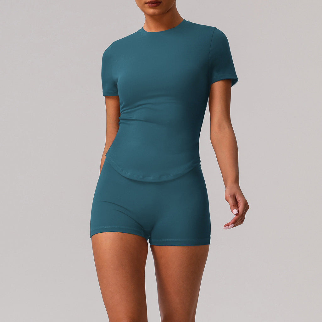 Solid color tight yoga suit quick drying fitness suit outdoor - GilloServ