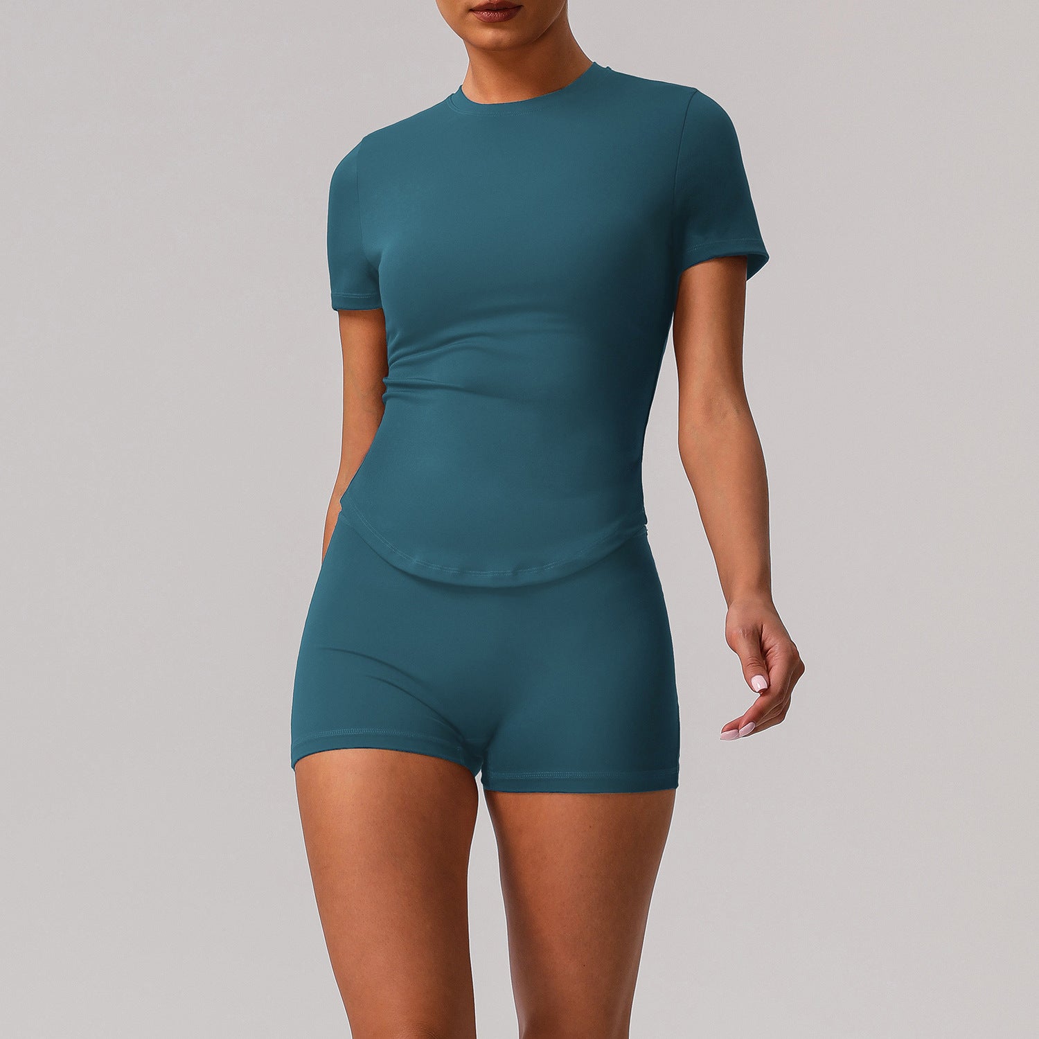 Solid color tight yoga suit quick drying fitness suit outdoor - GilloServ